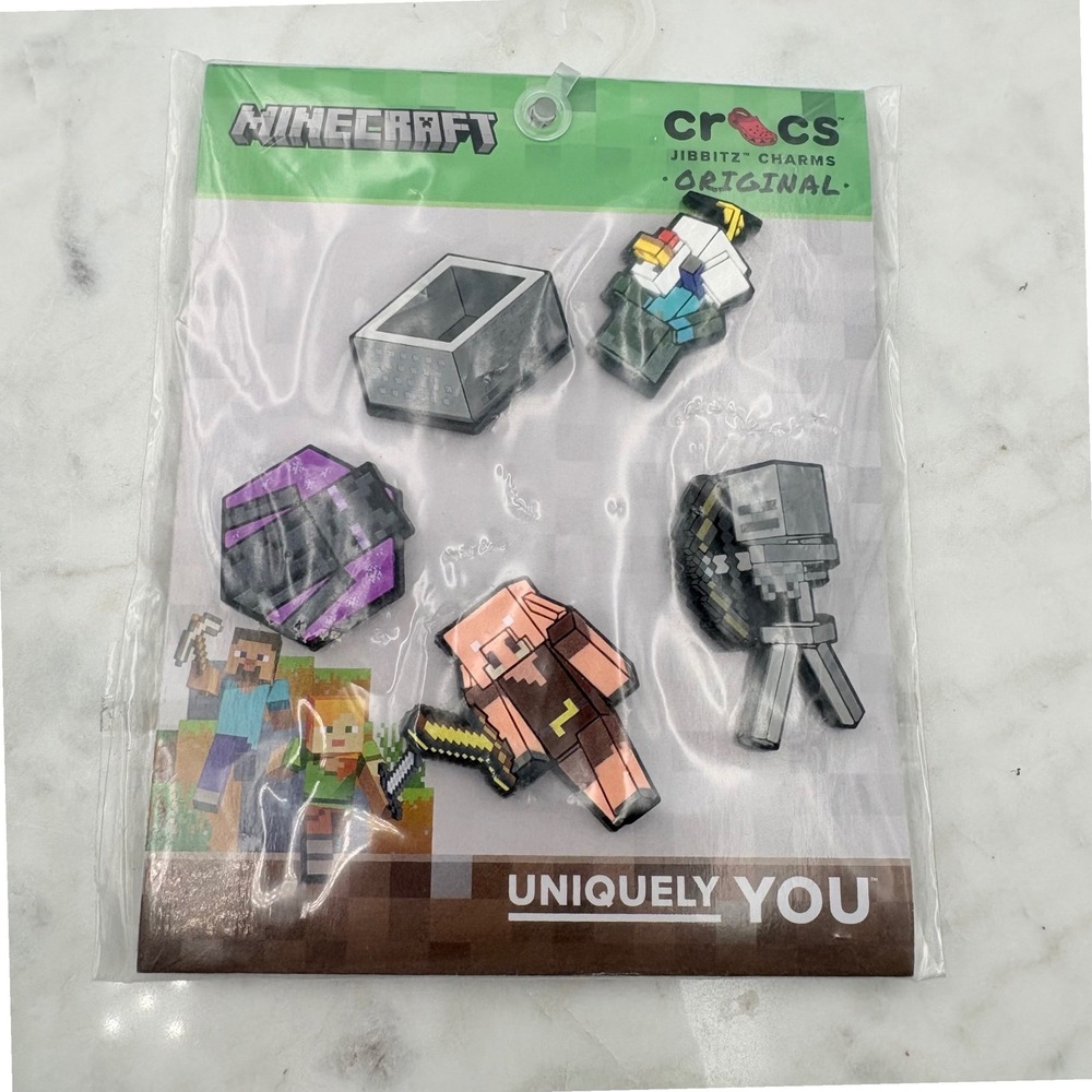 NEW Crocs Minecraft Jibbitz Charms Unisex OS Multicolor 5 Pack Shoe Decoration